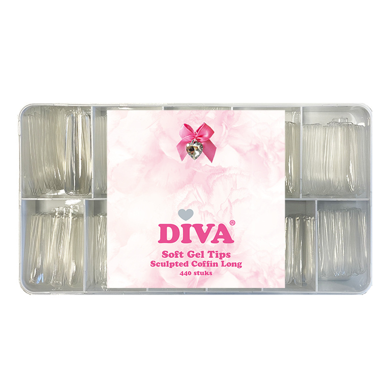 Diva | Soft Gel Tips | Sculpted Coffin Long
