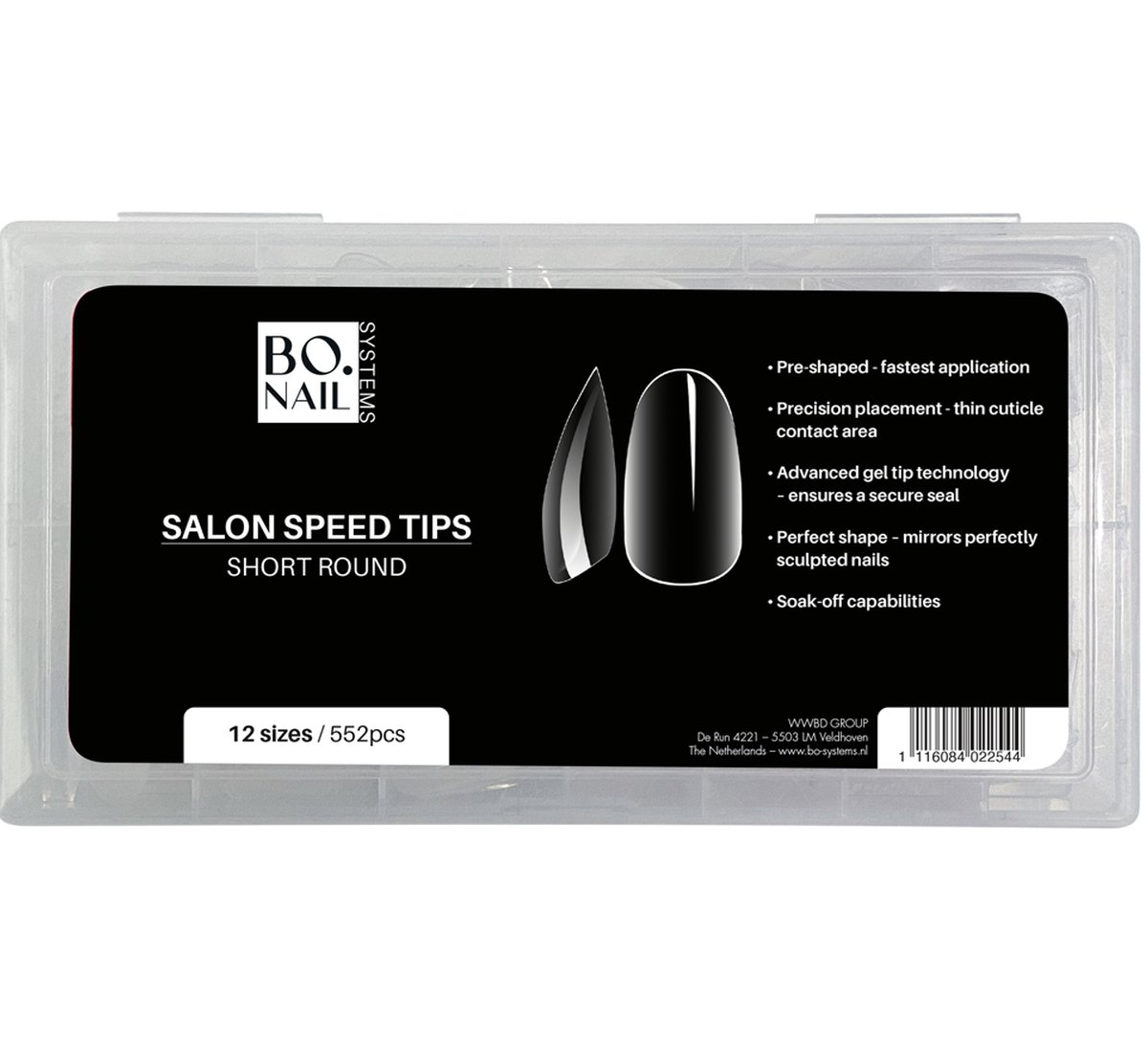 Bo.Nail | Salon Speed Tips - Short Round 552pcs