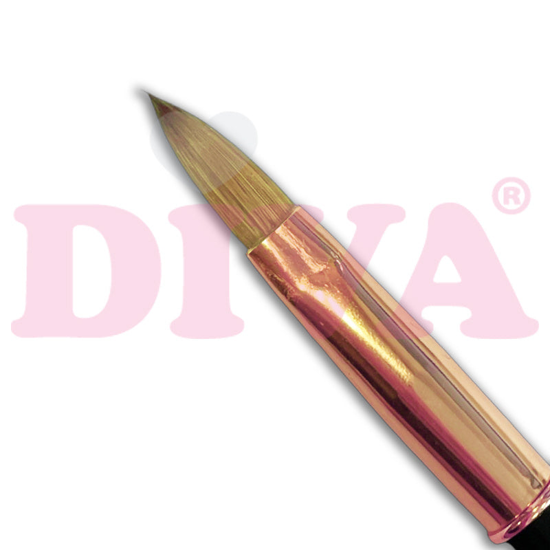 Diva | A8 | Kolinsky Rosé Gold Acrylpenseel met dop