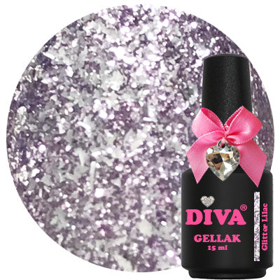 Diva | Gellak 15ml - Glitter Lilac