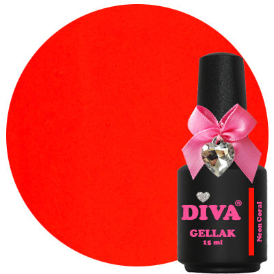 Diva | Gellak 15ml - Neon Coral