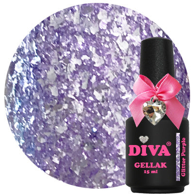 Diva | Gellak 15ml - Glitter Purple