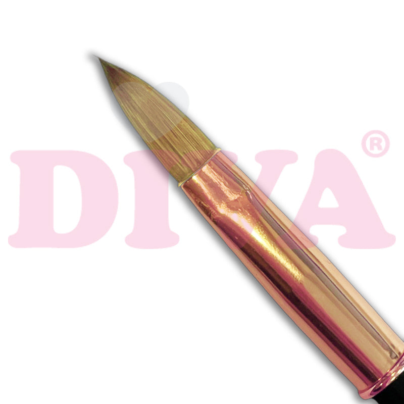 Diva | A12 | Kolinsky Rosé Gold Acrylpenseel met dop